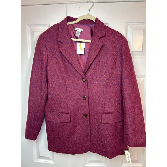 NWT Talbots 100% Wool Blazer Jacket Cranberry Crest Buttons Made in USA 16 - Picture 9 of 16